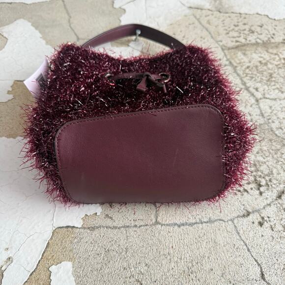 Kate Spade Bucket Bag Natalia Tinsel Cherry Wood Purse NWT Crossbody Party - Picture 5 of 12